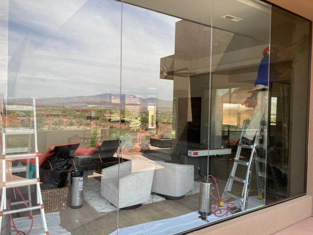 Completed window film installation by Affordable Tinting in Southern Utah