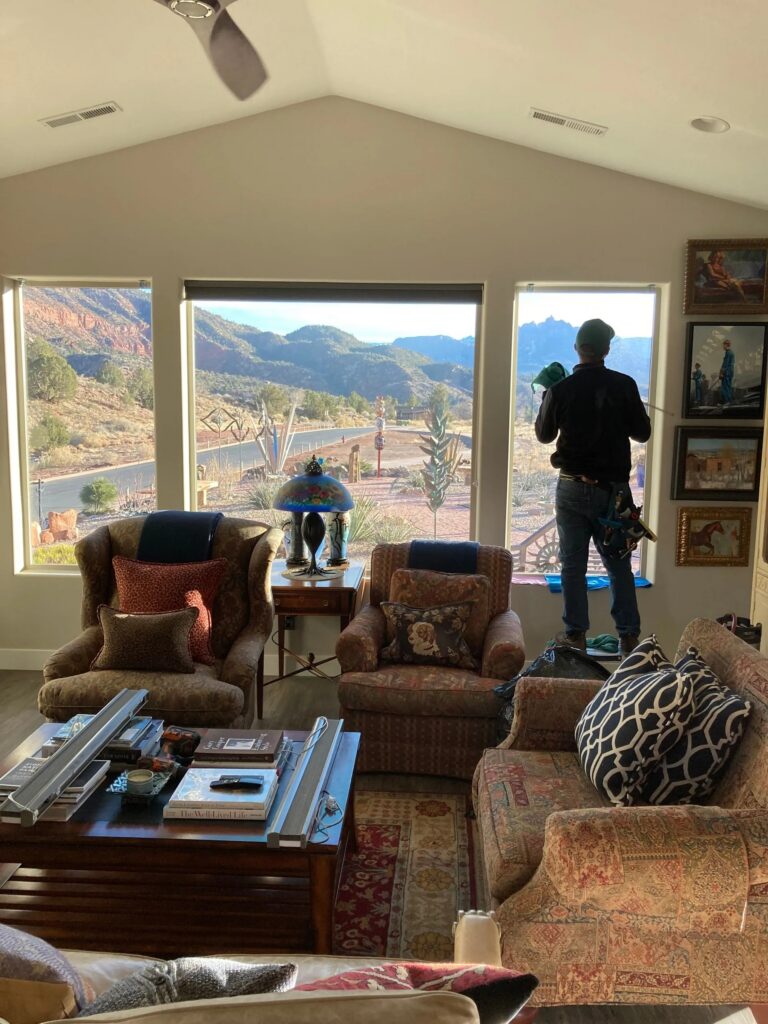 Completed window film installation by Affordable Tinting in Southern Utah