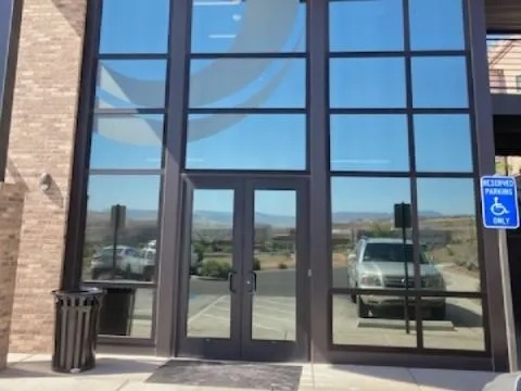 Commercial security window film installation in Southern Utah